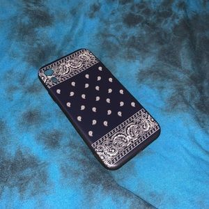 Navy blue silicone phone case bandana style